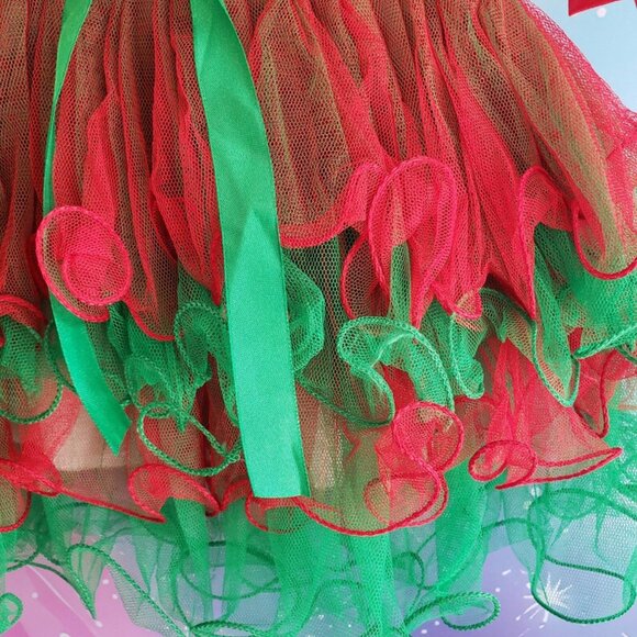 Santa Mickey Christmas Girls Dress - Picture 4 of 7